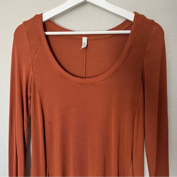 Free people January Long Sleeve Tunic Tee Sienna Size Small - Picture 5 of 9